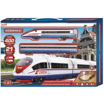

Railway "Russian Railways Sapsan" light and sound effects, track length 400 cm