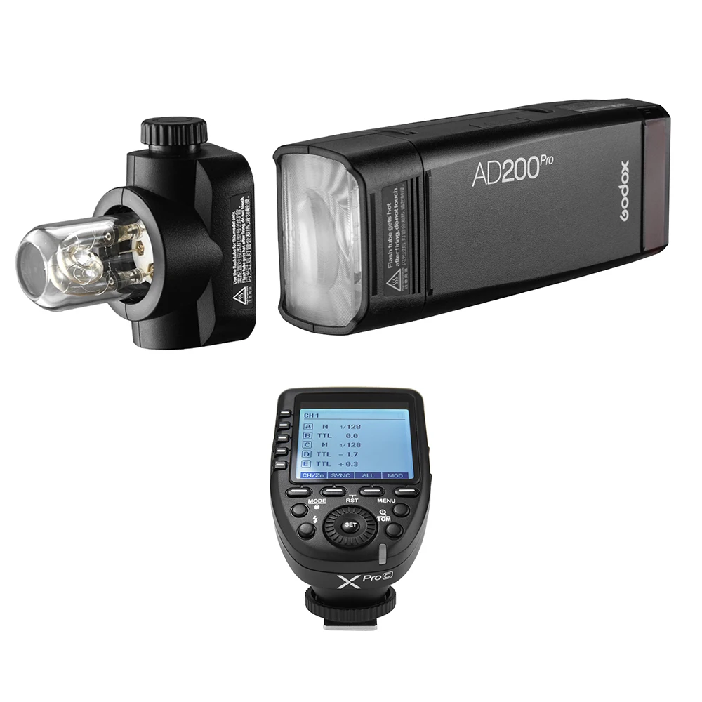 Godox AD200Pro карманная Вспышка ttl вспышка с Xpro-C E-ttl II Вспышка триггера с флэш-головкой 200 Вт для камера Canon EOS живой съемки