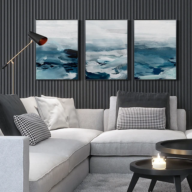Quadro moderno quadro su tela stampa artistica per soggiorno decorativo blu  mare astratto camera da letto decorazioni per la casa Poster pittura -  AliExpress