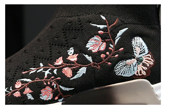 Buono Scarpe/классические эластичные ботильоны на плоской подошве; женские шерстяные вязаные повседневные женские кроссовки; короткие ботинки; тянущийся носок; женская обувь