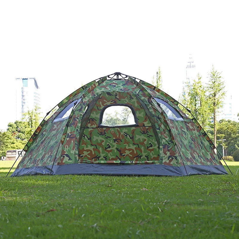 

Manufacturers Direct Selling Hexagonal Camouflage Single Layer Automatic Quickly Open Large Tent 5-8 People Outdoor Supplies Ten
