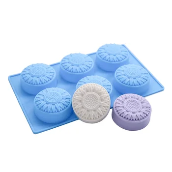 

6-hole Soap Daisy Flower DIY Handmade Soap Silicone Mold Soap Frame Mold Cake Decoration Candle Mold Fondant Tool