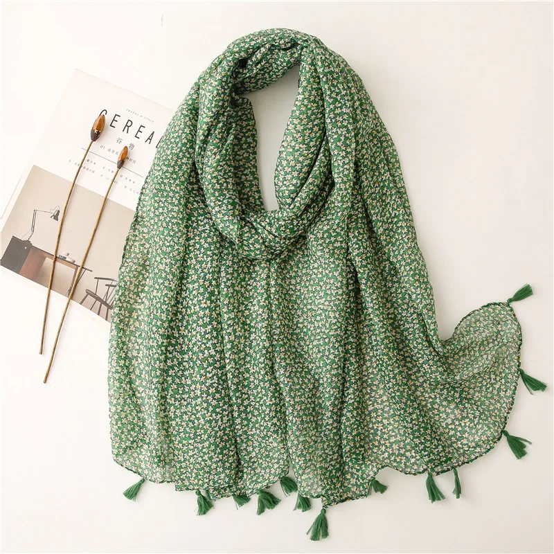 Viscose Sunscreen Scarves Scarf Women Viscose Green Viscose Scarf