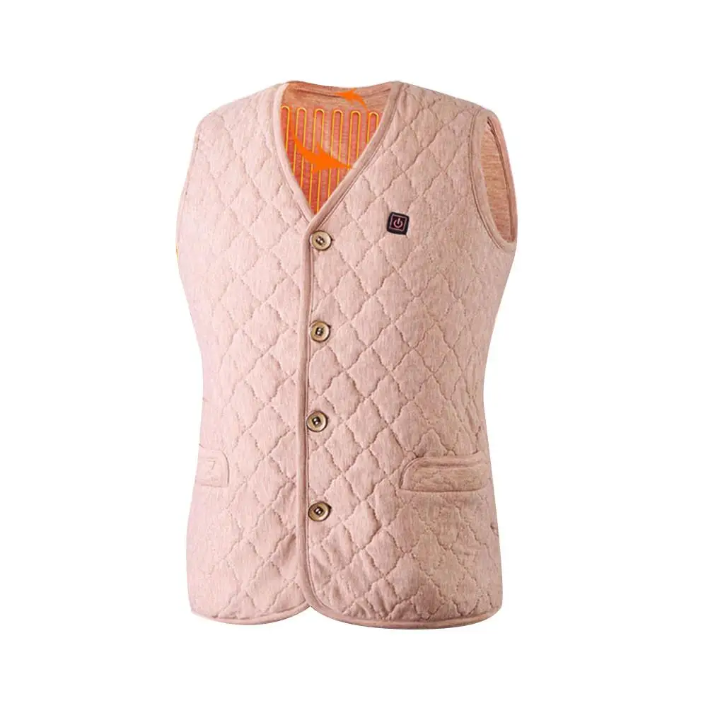 Heating Vest Washable Usb Charging Heating Warm Vest Control Temperature Outdoor Camping Hiking Fabric Cotton Blend