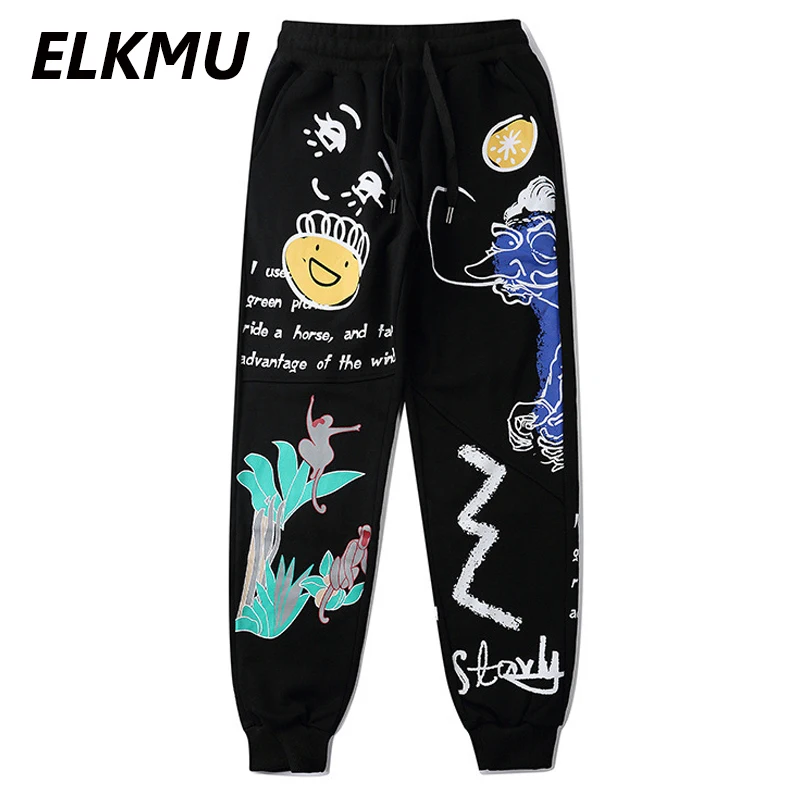 Джоггеры ELKMU мужские в стиле Харадзюку тренировочные брюки султанки хип хоп с
