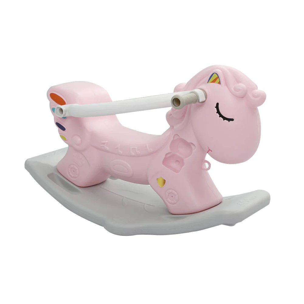 Новинка, лошадка-качалка с животным звуком, музыкальная история, детские развивающие игрушки для мальчиков и девочек, высокое качество - Цвет: Pink