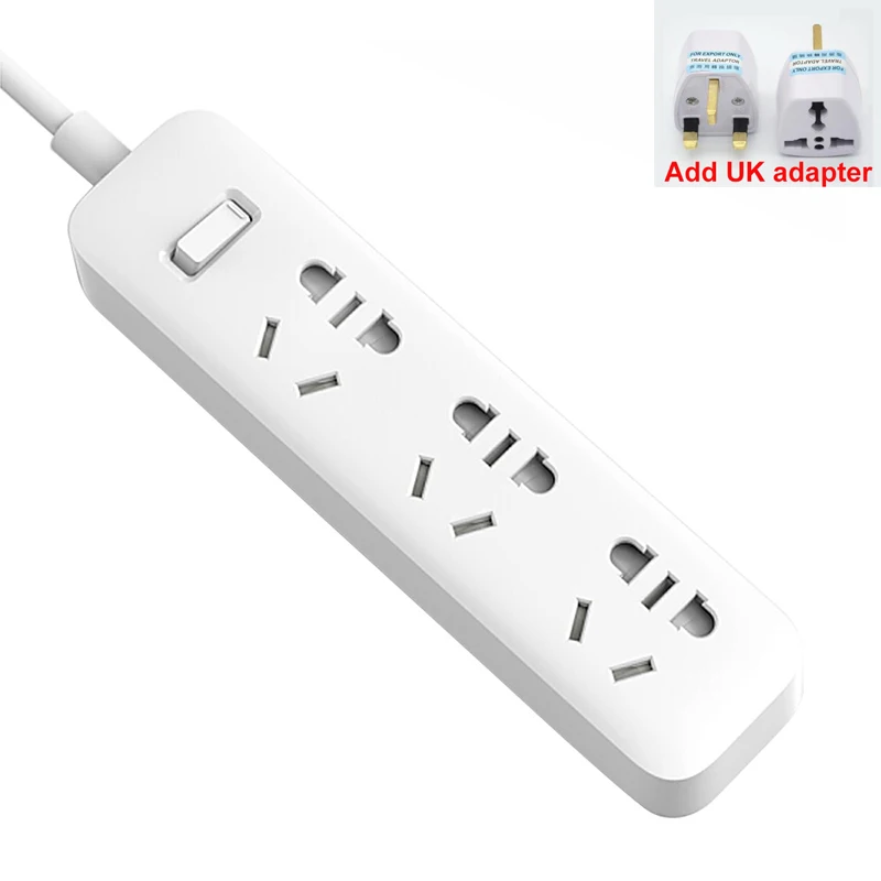 Xiaomi умный дом электронный блок питания розетка Быстрая зарядка 3 USB+ 3 розетки стандартный разъем интерфейс расширение ЕС США - Цвет: white No usb UK