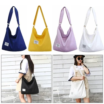 

Large Capacity Soild Color Women Canvas Tote Ladies Casual Shoulder Bag Foldable Reusable Shopping Beach Female Outdoor Handbag