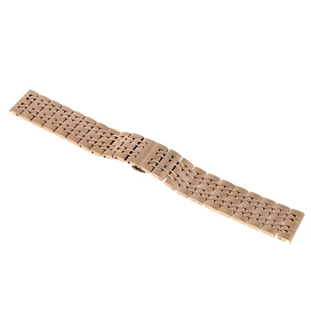 

18mm 20mm 22mm Stainless Steel Bracelet Watch Band Strap Curved End Solid Links -Rose Gold