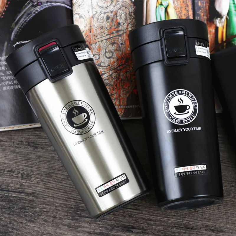 

380 ML Coffee Mug 304 Stainless Steel Thickened Portable Vacuum Thermos Cup Flask Office Business Travel Water Bottle For Lovers