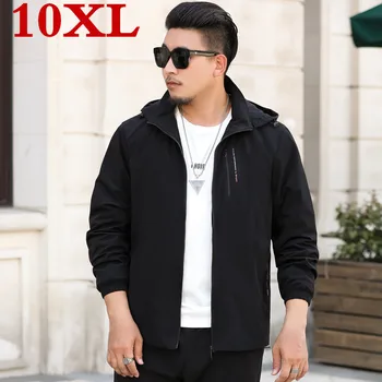 

new plus size 8XL 7XL 6XL5XL Men autumn Jackets Spring and autumn Man Hooded Thin fashion Jackets Male Hoodie Windbreaker