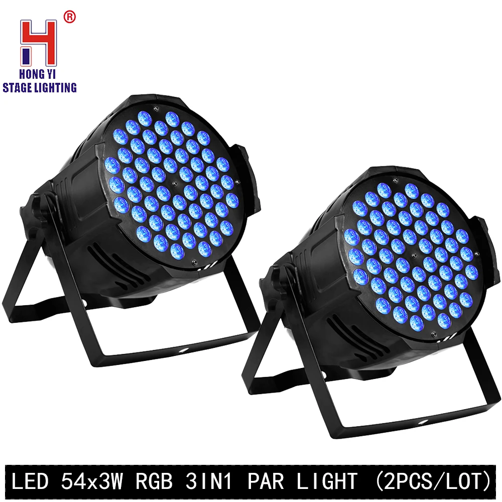 2 шт./лот 54x3 Вт RGB 3in1 7 DMX канала 54 плоским LED PAR света высокой Мощность тонкий