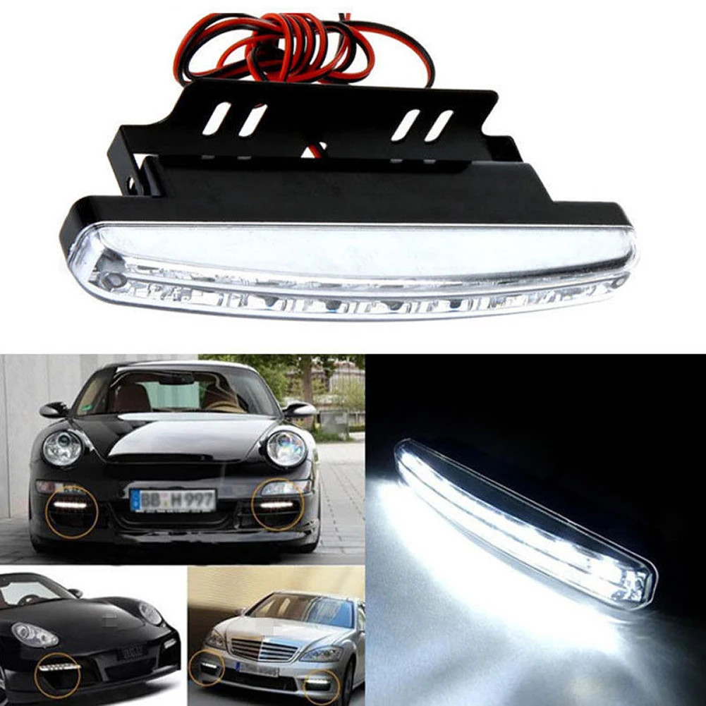 

8 LEDs Car Daytime Running Light DRL Car Daytime Driving Lamp Auto Fog Light Super Bright White Waterproof DC 12V Car-Styling