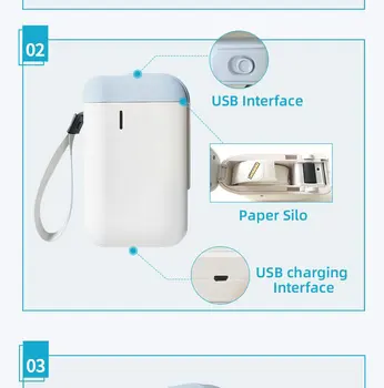 

Handheld Bluetooth Thermal Barcode Label Sticker Printer Name Price Tag Maker with Android iOS System B100