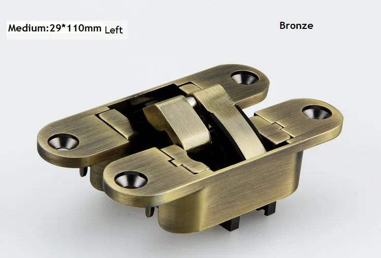 Medium Bronze L 2 шт/лот 3D Регулировка Mortised цинк невидимый скрытый стык шарнир деревянная дверь-гармошка красный Broze матовый черный жемчуг - Цвет: Medium Bronze L
