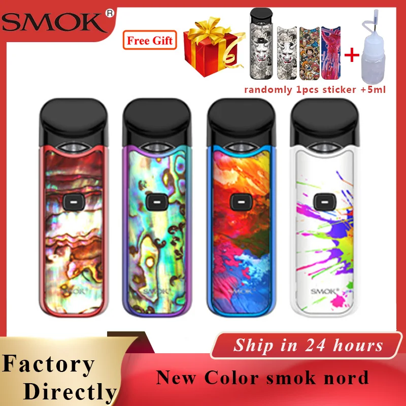 

Original Electronic Cigarette Pod Kit Smok Nord Pod Starter Kit & 3ML Pods Electronic cigs MTL Vapor Vape Kit vs smok slm/mico