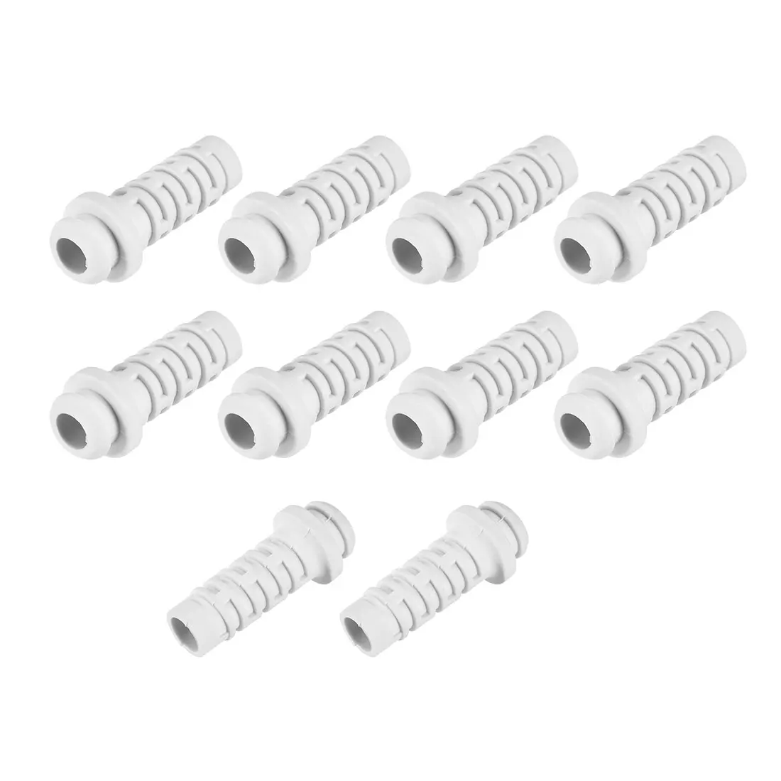 

uxcell 10Pcs Strain Relief Boots 34mm PVC Cable Protector Sleeve Cover for 2AWG Electrical Cables White Protect Power Cords