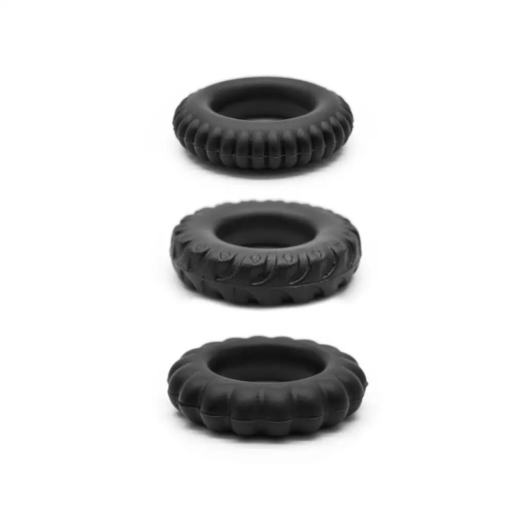 Movconly 3pcs/set Male Silicone Lock Ring Penis High Tensile HighSstrength Delay Ring
