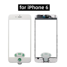 Substituição Do Painel de toque Para o iphone 5 5S 6 6P Frente Tela Outer Lente de Vidro de Alta Qualidade AAA Teste Com quadro Painel de peças de Reparo