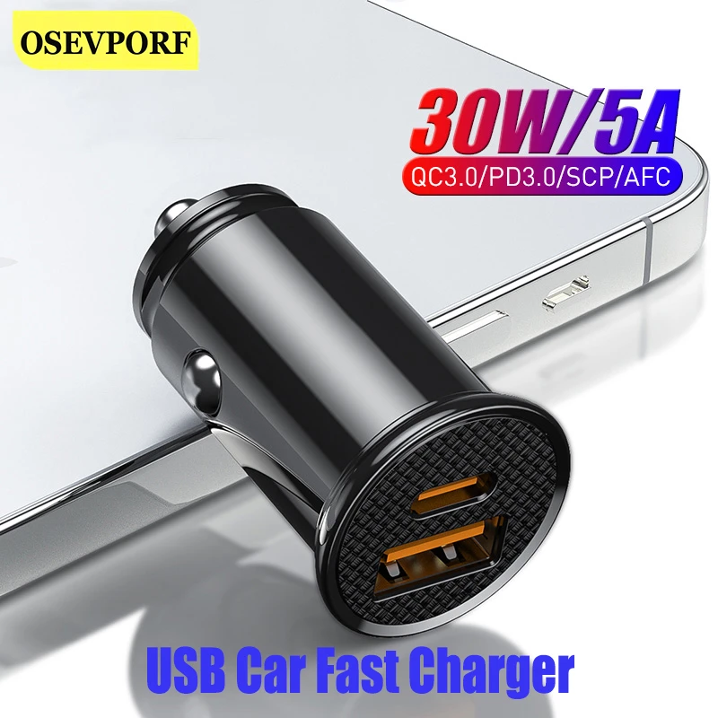 USB Car Quick Charger USB C Type C Cable Car Fast Charging Adapter Type-c for Huawei P30 20 Oneplus 5T 7 8 Pro USB Cable Charger carcharger