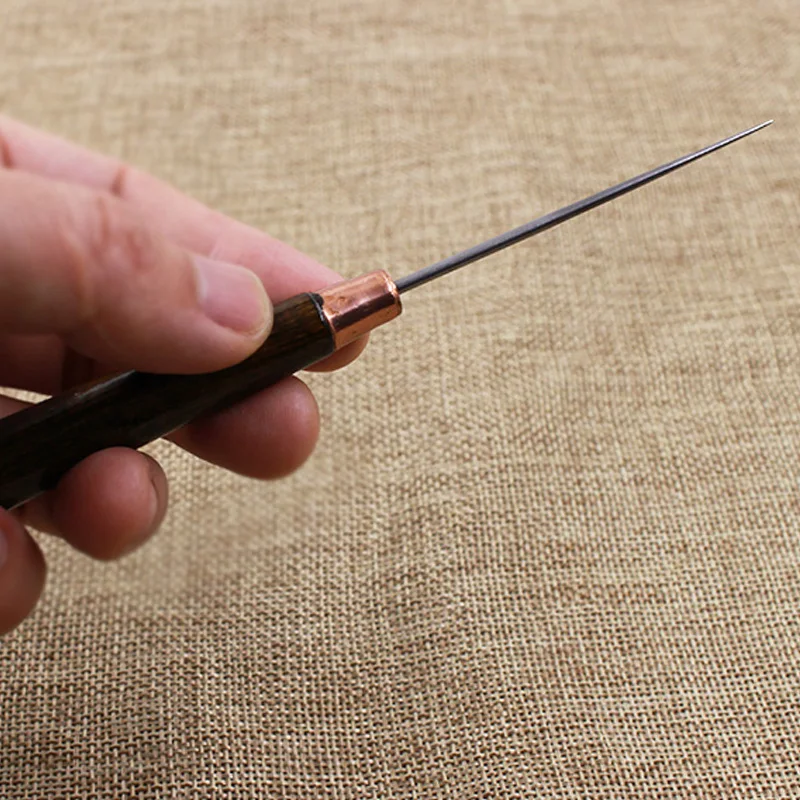 Кожаное ремесленное Шило, инструмент, дырокол, деревянная ручка, для шитья, кожаное шитье, Пробивка, швейные принадлежности, инструмент для пробивания