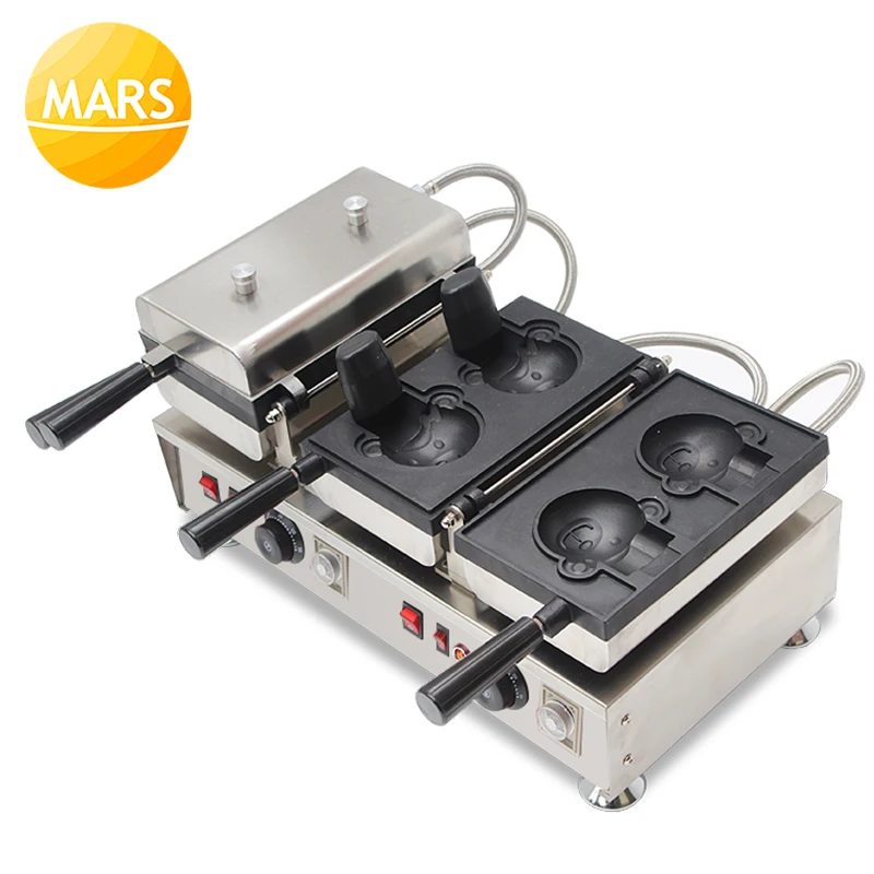 Electric Big Open Mouth Taiyaki 110V 220V Ice Cream Bear Waffle Cones Maker Making Machine Baker Iron Plate