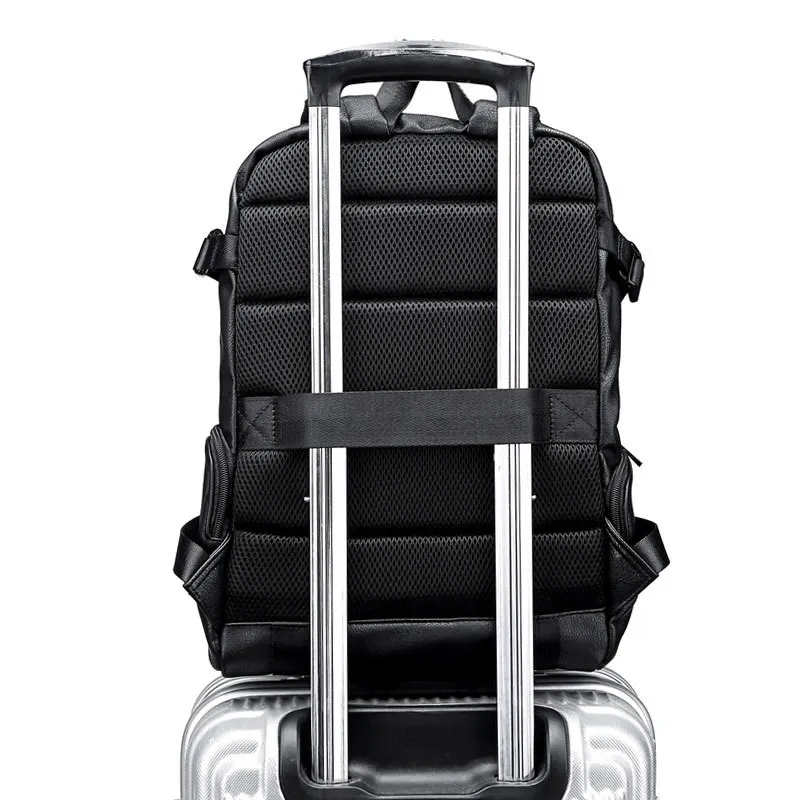 

2019 New Style Waterproof Multi-pockets PU Backpack Men's iPad the Interior Package of Laptop Sports Casual Large-capacity Backp