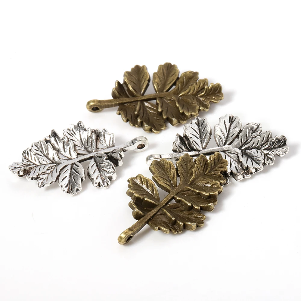 10pcs 20x31mm соединения листьев Antique Bronze Клен Шарм Подвеска для Diy ожерелье ювелирных