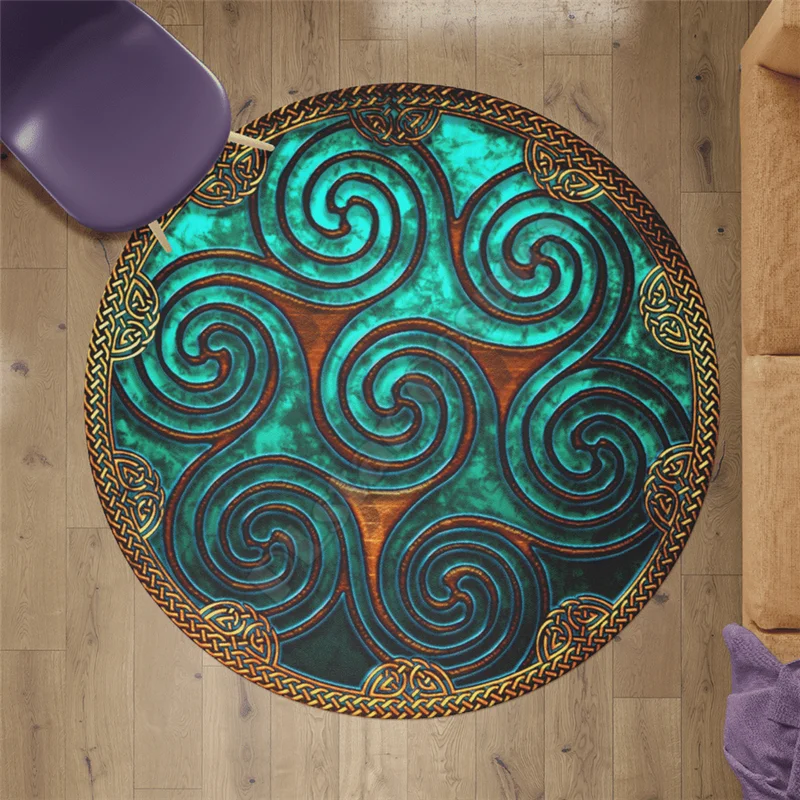 

Viking Circle Rug Round shape Floor Mat 3D Printed Rug Non-slip Mat Dining Living Room Soft Bedroom Carpet 06