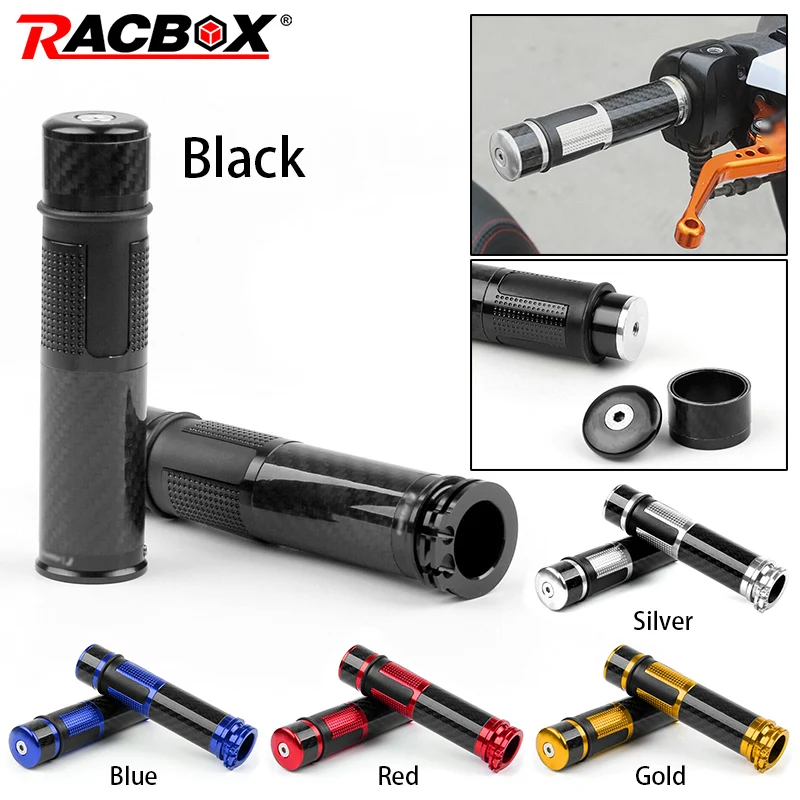 Пара 22 мм мотоциклетные ручные ручки углеродное волокно Бар Конец универсальные ручки велосипеда для Kawasak KTM Suzuki Yamaha часть велосипеда