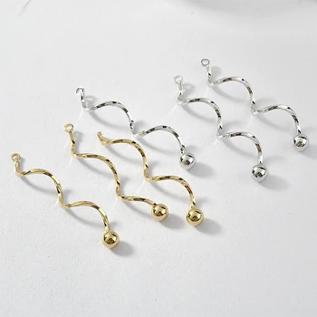 

Newest 30pcs/lot 5mm balls decoration geometry wave shape copper floating locket charms diy jewelry earring accessory