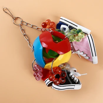 

Pet Bird Hanging Swing Toy Birds Cage Pendant Chew Toy Colorful Parakeet Cockatiel Catch Cage With Chewing Toys