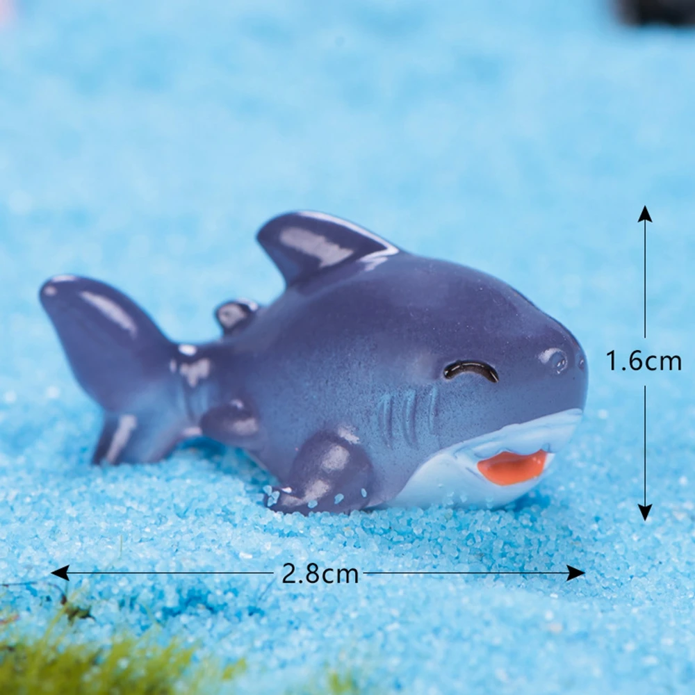 10Pcs Marine Animal Model Shark Whale Sea Fish Bonsai Beeldje Miniatuur Fairy Tuin Decoratie Diy Accessoires Home Decor