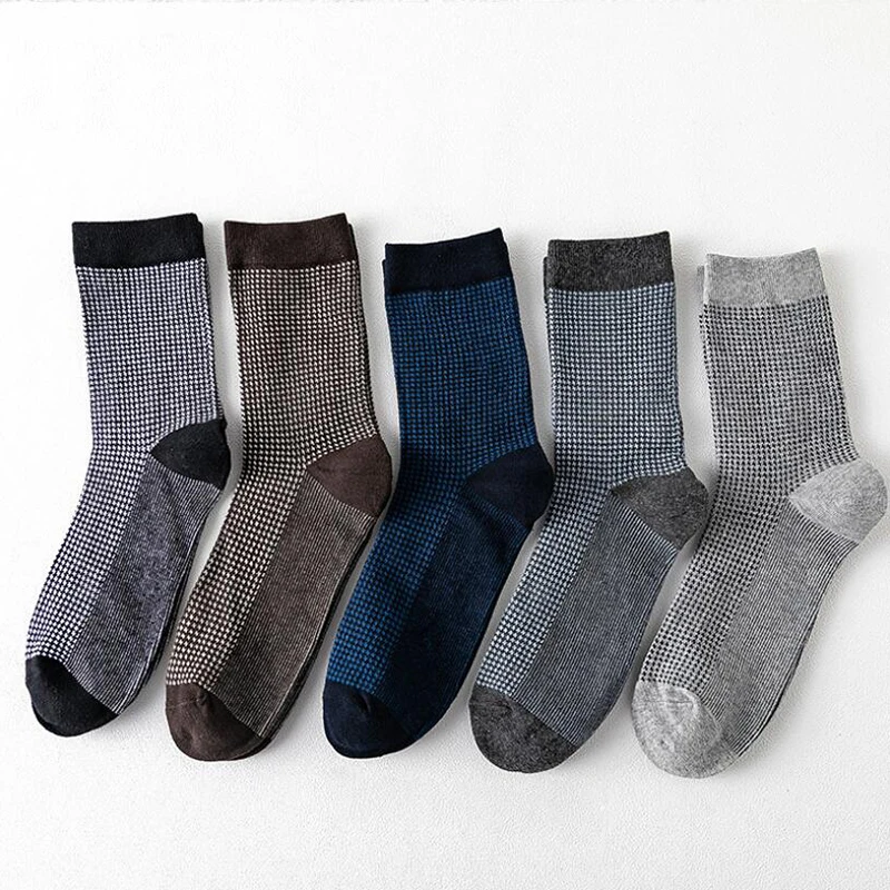 

5pairs Cotton Men's Socks Fashion Long Crew Socks Man Business Happy Socks Autumn Winter Calcetines Hombre High Quality