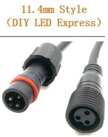 11.4mm(DIY)connector ETOP 10 пар/Лот 3 ядра черный водонепроницаемый косичка мужской/женский 20 см длиной каждый 18AWG с 13,5 мм/18,5 мм/xconnect разъемы - Цвет: 11.4mm(DIY)connector