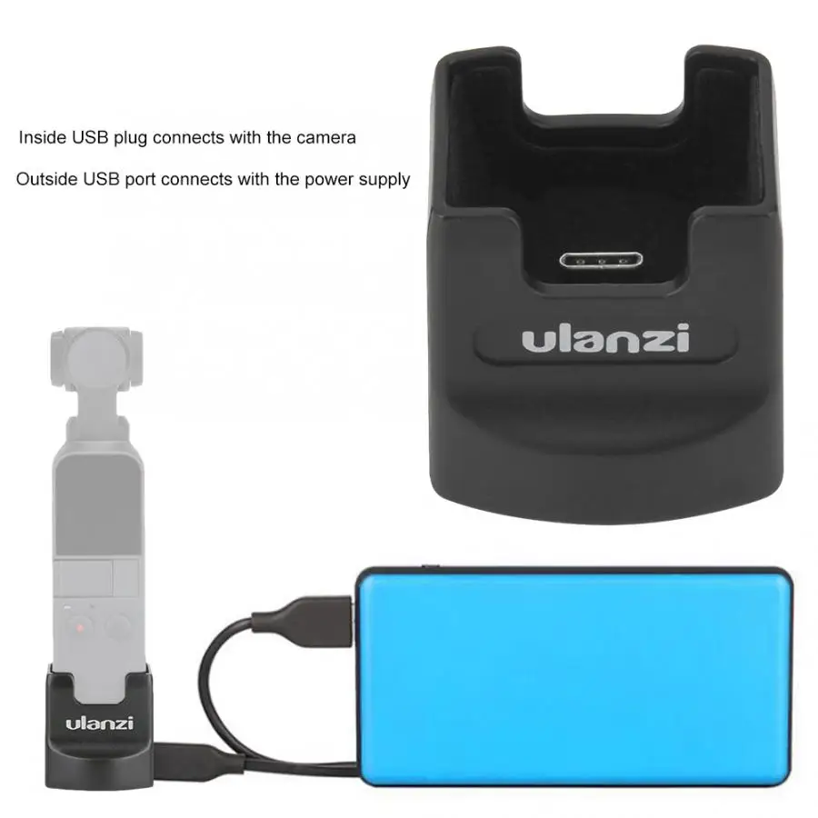 Ulanzi вертикальный держатель опоры кронштейн с функцией зарядки usb для OSMO карманные аксессуары для камеры