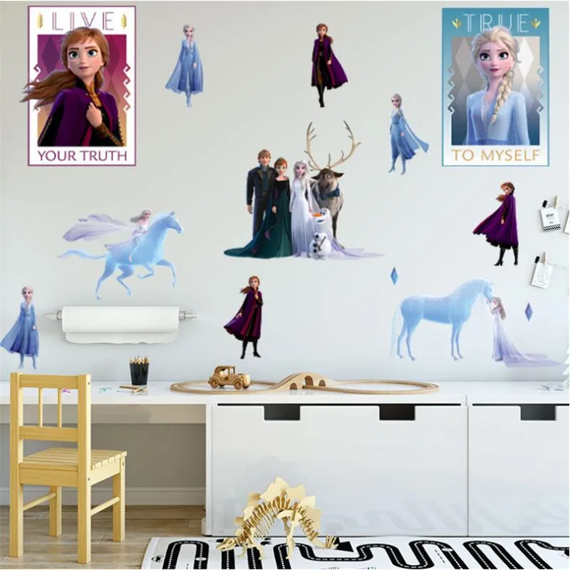 3D Frozen cartoon wall stickers for children’s room, kindergarten bedroom wall decoration, movie poster, art mural