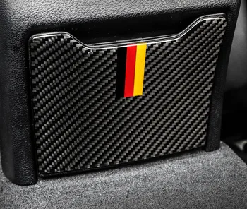 

Carbon Fiber Rear Armrest Storage Box Panel Cover Trim car Sticker For Mercedes C Class W205 C180 C200 GLC accessories