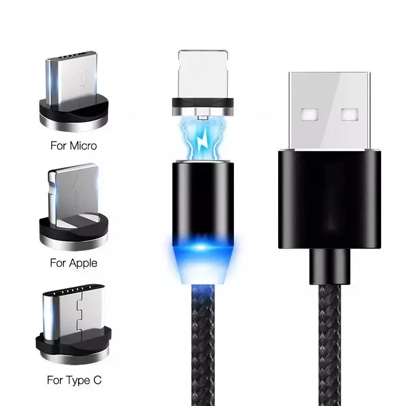 Круглый Магнитный кабель с разъемом 8 Pin Type C Micro USB быстрая зарядка телефона