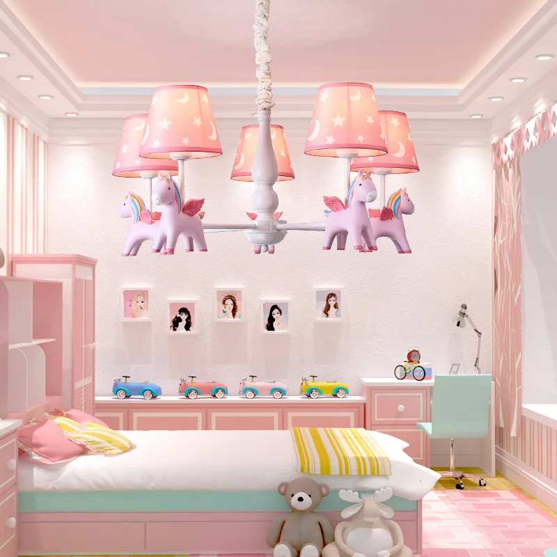 

Trojan Child / Kid Room Light Boy Girl Baby Bedroom Light Princess Room Light Nordic Rural American Cartoon Chandelier LB120721