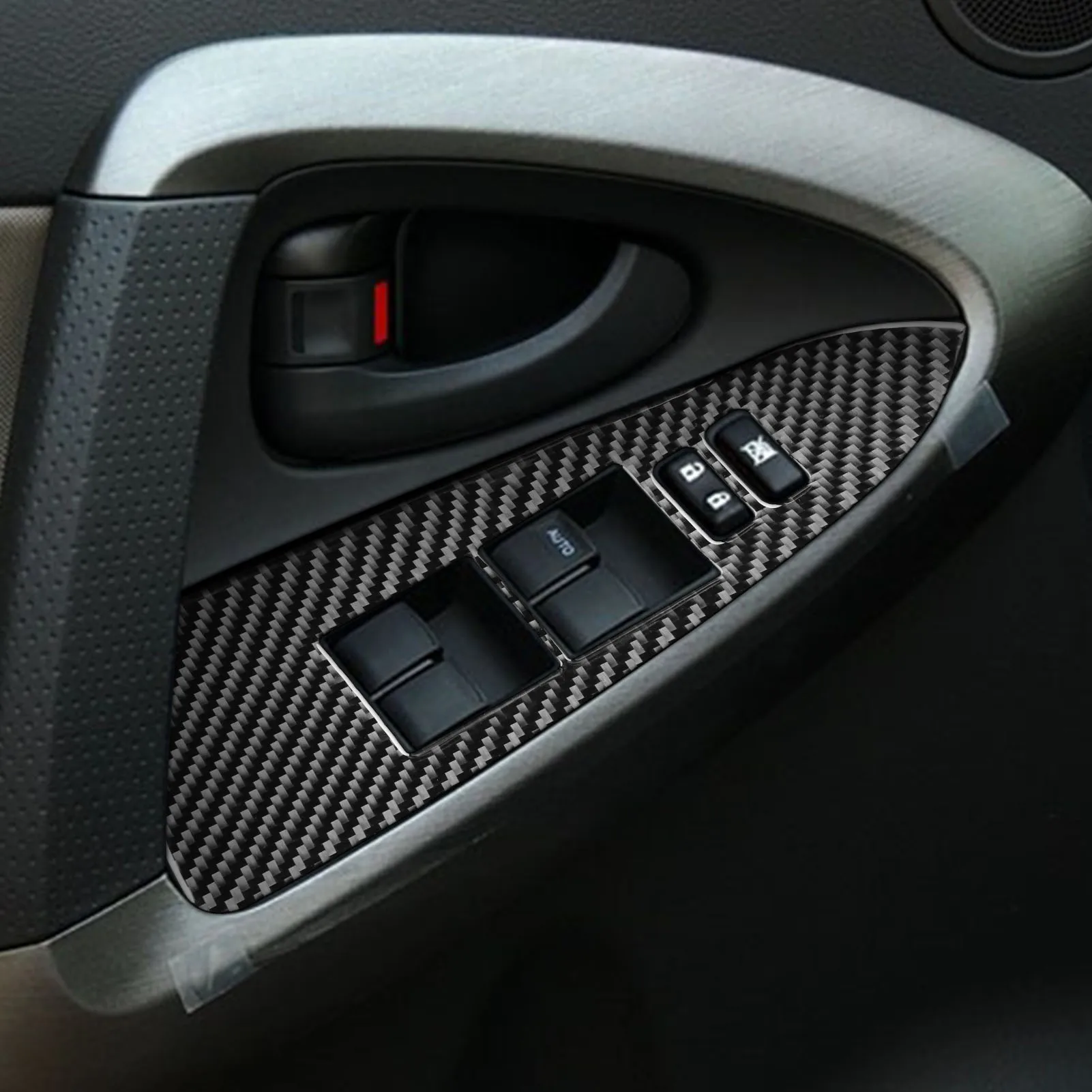 

Genuine Carbon Fiber Fit For Toyota RAV4 2006-2013 Car Window Lift Cover Trim Car Styling Sticker
