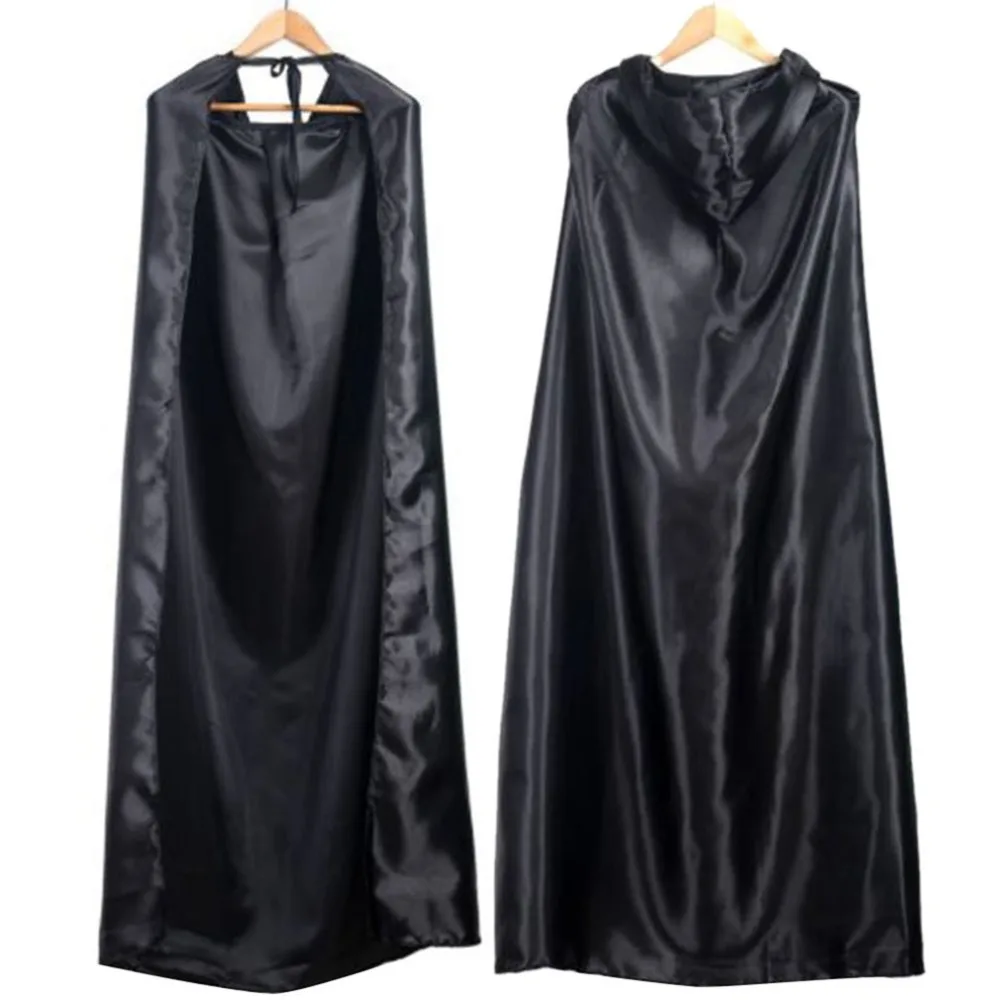 

Black Halloween Costume Theater Prop Death Hoody Cloak Devil Long Tippet Cape Cosplay 2018 Fashion