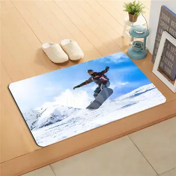 

#q3013l Custom Snow various sports Doormat Home Decor Door mat Floor Mat Bath Mats foot pad U-313litt-718u