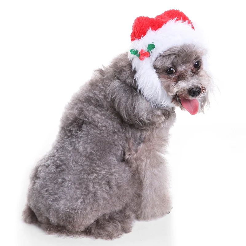 Кошка бородатая Рождественская шапка шапки для собак Pet шапки Санта-Клауса шарф и воротник галстук-бабочка Рождественский костюм для щенка котенка маленьких кошек собак 30