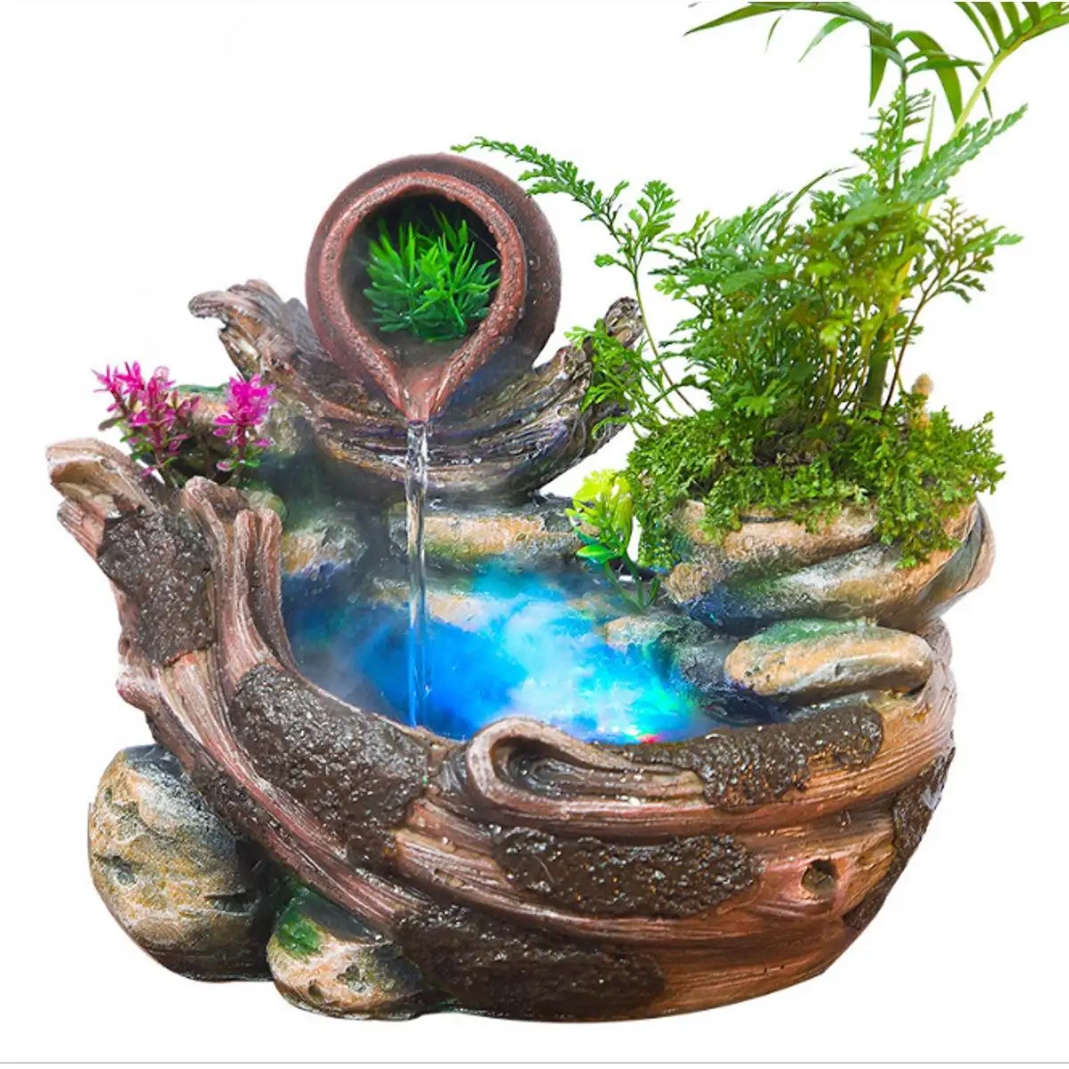 Rockery настольный фонтан с орнаментом подсветкой светодиодный светильник