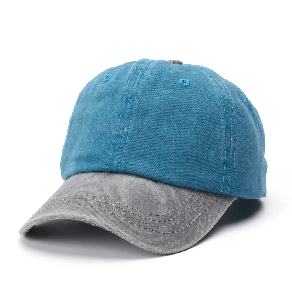 hat Women European and American truck drivers wash couples to make old baseball caps and men's denim curved eaves caps - Цвет: Бургундия