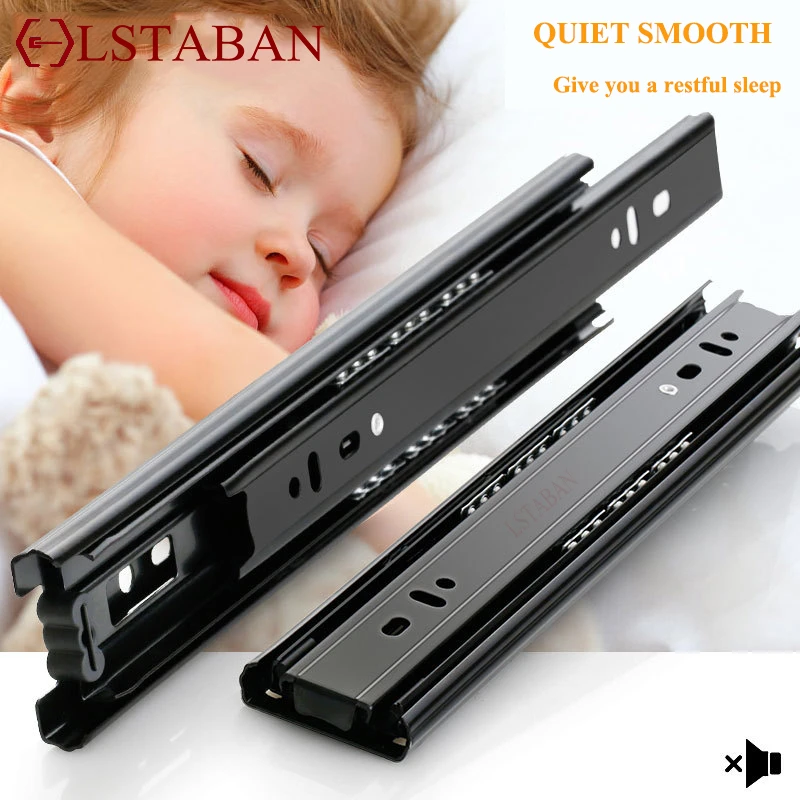 6"-20" Stainless Steel Drawer Slides Soft Close Three-Section Cabinet Furniture Hardware