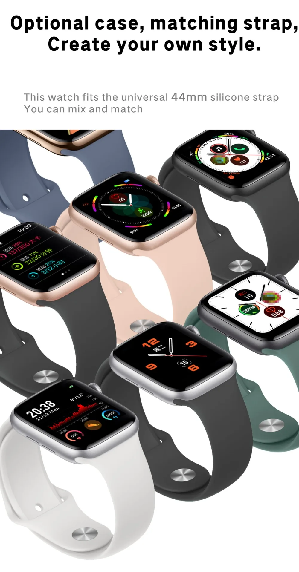 2020 IWO Pro Series 5 Smart Watch 44mm 40mm For Apple IOS  Android Heart Rate Bluetooth call Music Player Bank PK IWO 12 8 iwo11 (12)1