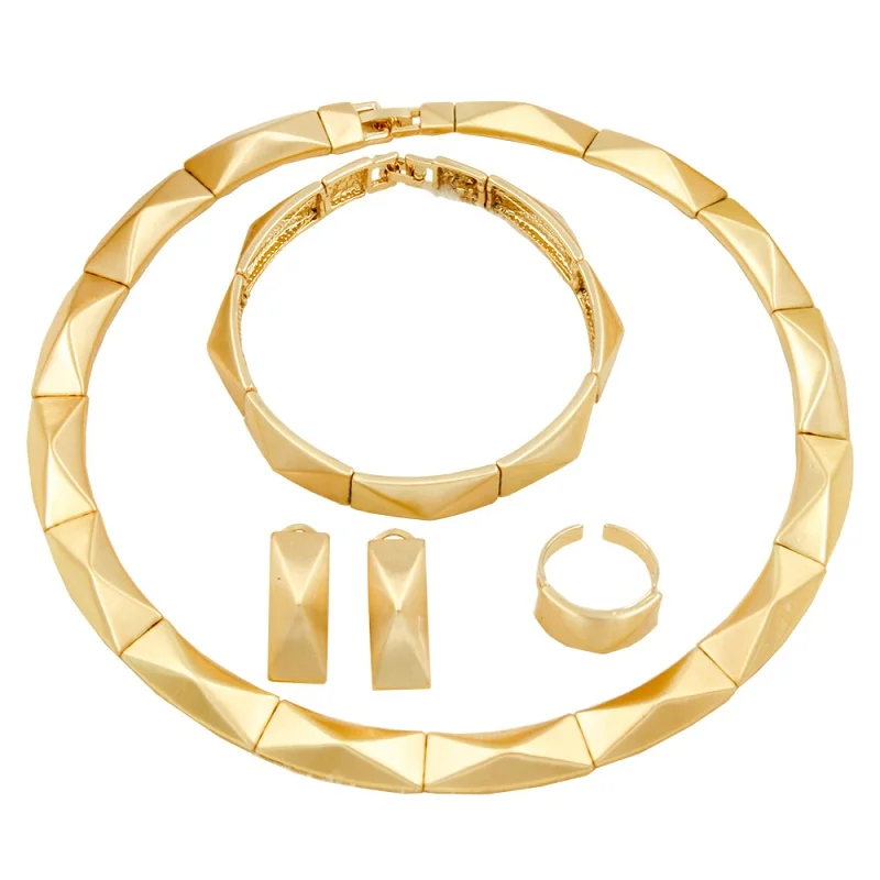 Liffly Модные женские золотые ювелирные наборы Дубай Повседневный стиль дизайн