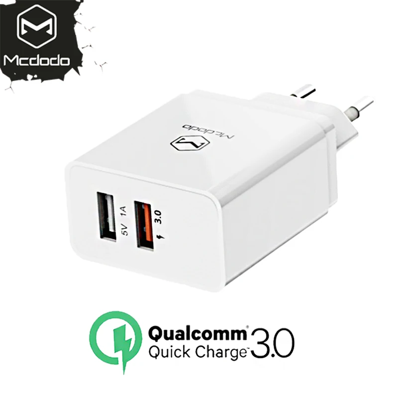 Сетевое зарядное устройство MCDODO с европейской вилкой 23 Вт для iPhone 8X7 6 iPad QC 3 0 USB
